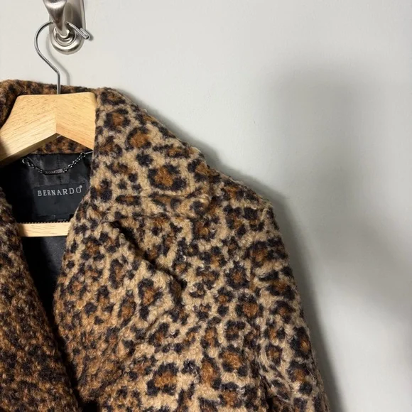 Bernardo Leopard Print Double Breasted Cheetah Coat Jacket Size XS - Picture 3 of 11